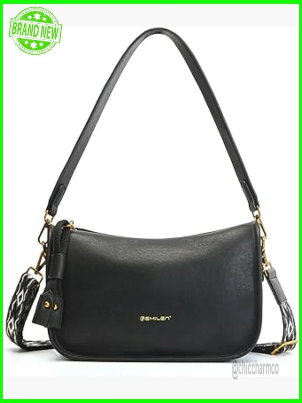 PU Leather Hobo Bag with Removable Straps, 11x7x4.5 Inches, Crossbody Clutch